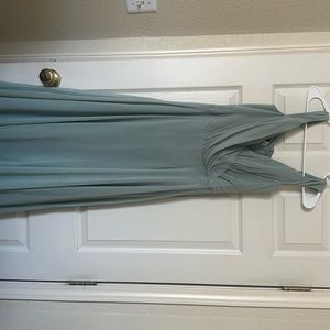 Sage green David’s Bridal bridesmaids dress!